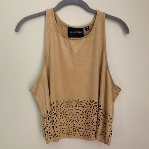 MINKPINK Tan Crop Top